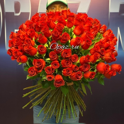 101 роза Голландия Premium 70см №РС-119