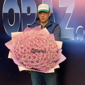 101 роза Голландия Premium 50/55см №РС-151 в оформлении