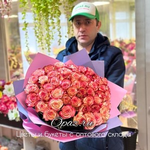 51 роза Голландия Premium 50см в оформлении №РС-164