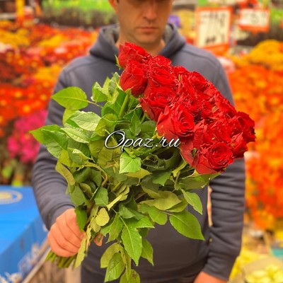 25 роз Голландия Premium 50/55см №РС-0102