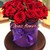 Шляпная коробка фиолетовая 25 роз